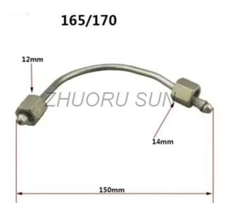 R165 R170 Diesel Engine Parts Fuel Injection High Pressure Pipe