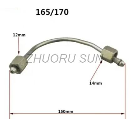 R165 R170 Diesel Engine Parts Fuel Injection High Pressure Pipe