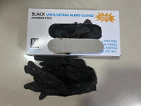 Black Vinyl Nitrile Blend Gloves M L 