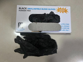 Black Vinyl Nitrile Blend Gloves M L 