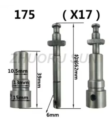 Model R165 R170 R175 R176 R180 R185 R190 R192 S195r Fuel Pump Plunger Element for Single Cylinder Diesel Engine Model X17 X34 X53 X56